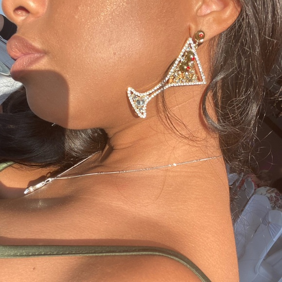Martini Girl Statement Earrings - Picture 9 of 11